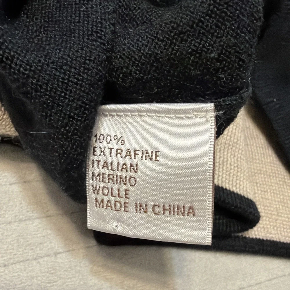 Peter Millar Merino Wool 1/4 Zip Vest Black Mock Neck Mens Size XL Sweater Vest